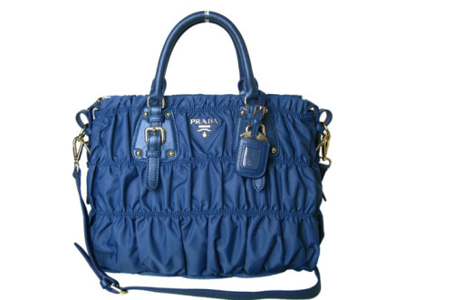 2014 Replica Designer Gaufre Nylon Fabric Tote Bag BN1336 blue - Click Image to Close